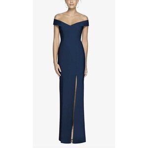 Dessy Collection by Vivian Diamond Womens 14 Blue Evening Dress Gown NWT